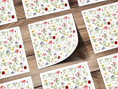 Floral Digital Paper, Seamless Flower Pattern, Botanical Fabric Design, Watercolor Floral Print, Spring Flower Clipart, JPEG Digital - Moore and Mountain