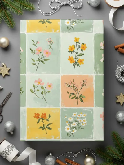 Festive Floral Patterned Wrapping Paper for Gifts