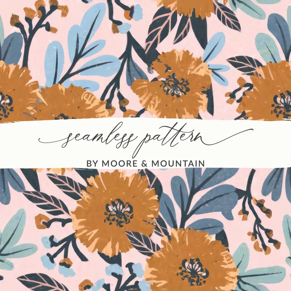 Modern Boho Floral Background Trendy Seamless Floral Pattern - Moore and Mountain