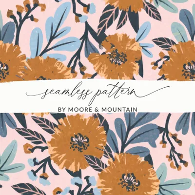 Modern Boho Floral Background Trendy Seamless Floral Pattern