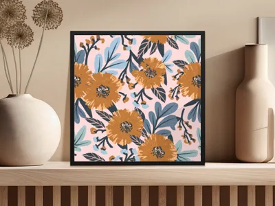 Modern Boho Floral Background Trendy Seamless Floral Pattern - Moore and Mountain