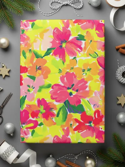 Floral Digital Paper, Seamless Flower Pattern, Bright Colorful Flower Print, Digital Background, Scrapbook Paper, Fabric Design - Moore and Mountain