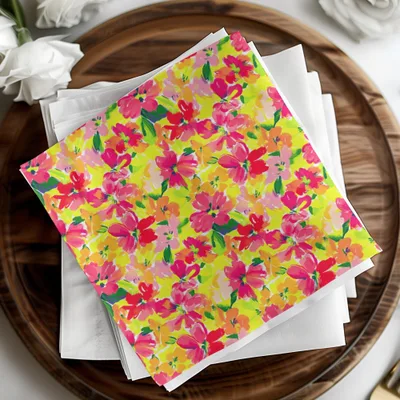 Floral Digital Paper, Seamless Flower Pattern, Bright Colorful Flower Print, Digital Background, Scrapbook Paper, Fabric Design - Moore and Mountain