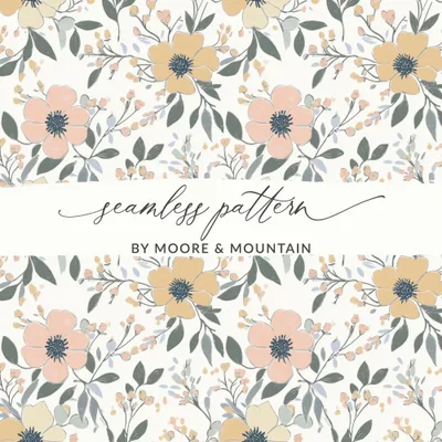 Floral Digital Paper, Seamless Flower Pattern, Commercial Use Allowed, Digital Download, Print on Demand, Flower Background, JPEG Files