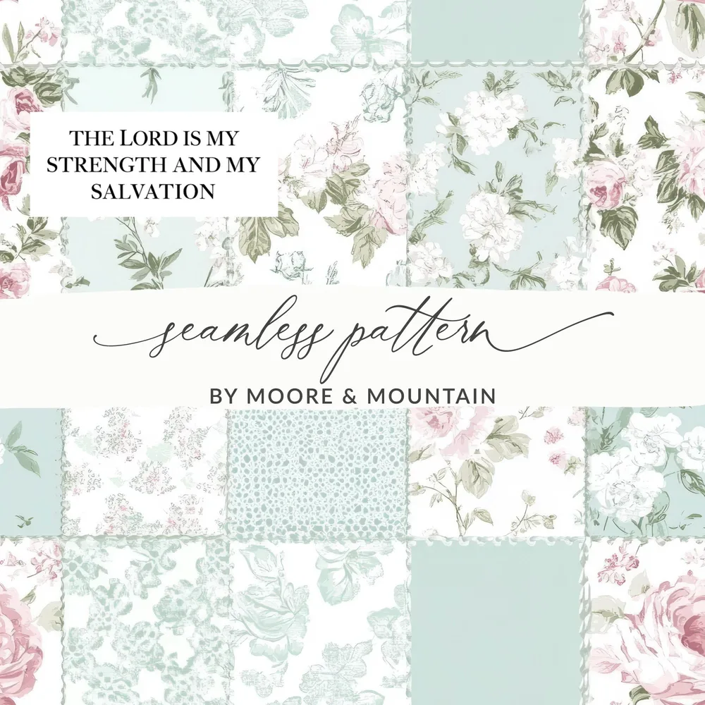 The Lord Is My Strength and My Salvation seamless pattern