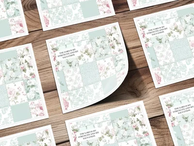 Faith-Inspired Patchwork Design Greeting Card Set