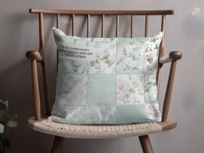 Floral Patchwork Pillow with Inspirational Quote