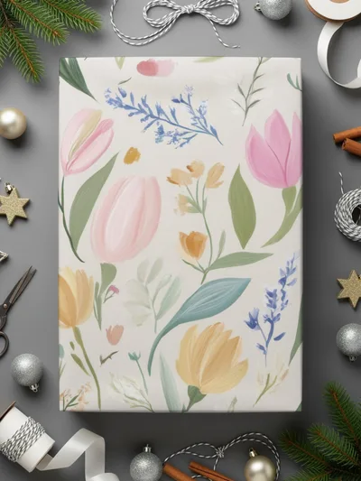 Floral Digital Paper, Seamless Flower Pattern, Spring Bloom Design, Repeating Tile for Fabric, Pastel Background, Digital Download - Moore and Mountain