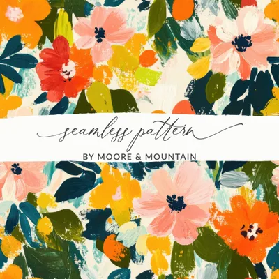Floral Digital Paper, Seamless Flower Pattern, Watercolor Texture, Printable Scrapbook Paper, Fabric Design, Digital Download