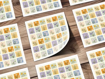 Colorful Floral Pattern Sticker Sheet Decorative Accessory