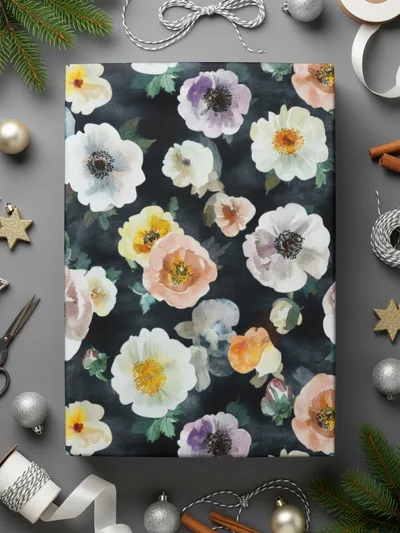 Floral Digital Paper, Seamless Pattern, Anemone Flower Background, Watercolor Flowers, Fabric Design, Scrapbooking Paper, Commercial Use - Moore and Mountain