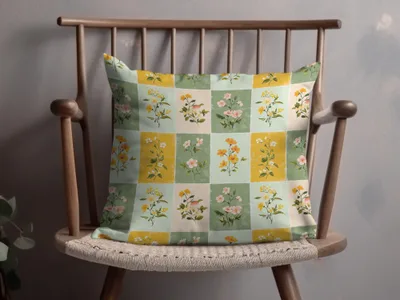 Vintage Floral Patchwork Throw Pillow for Home Decor