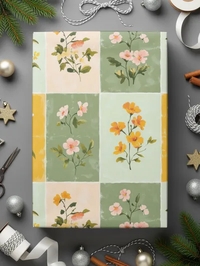 Vintage Floral Patterned Gift Wrapping Paper