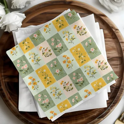 Pastel Floral Print Decorative Table Napkin Set