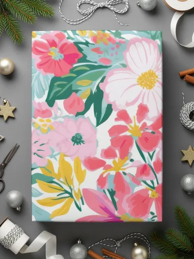 Floral Digital Paper, Seamless Pattern, Flower Designs, Fabric Design, Scrapbook Paper, Pink Flowers, Digital Download, Commercial Use - Moore and Mountain