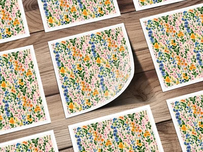 Floral Digital Paper, Seamless Pattern, Flower Illustration, Watercolor Style, Digital Download, Scrapbook Paper, Fabric Design - Moore and Mountain