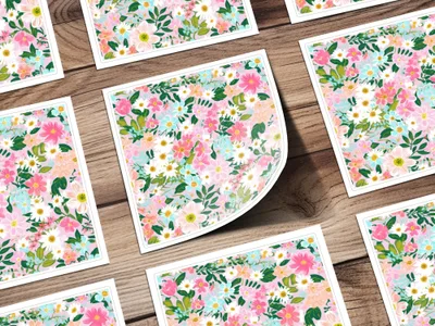 Ditsy Floral T-Shirt, Digital Art, Seamless Flower Floral Botanical Print, Fabric Design, Colorful Flower DesignFloral Digital Paper, Seamless Pattern, Pink Flower Digital Download, Scrapbook Paper, Fabric Design, 12x12 JPEG, Commercial Use - Moore and Mountain