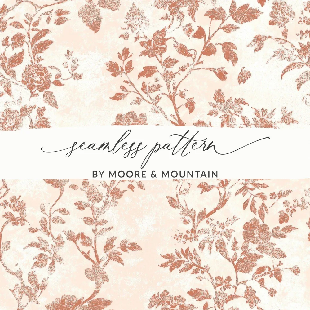 Floral Digital Paper, Seamless Pattern, Repeating Texture, Vintage Flower Design, Scrapbook Paper, Fabric Design, Printable Art (Digital) - Moore and Mountain