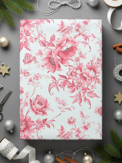 Floral Digital Paper, Seamless Pink Flower Pattern, 2 Scale JPEG Files, Fabric Design, Scrapbooking Paper, Vintage Flower Art, Digital - Moore and Mountain