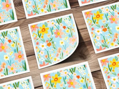 Vibrant Floral Pattern Design Featuring Various Flowers