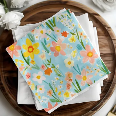 Colorful Floral Patterned Napkins for Table Decor
