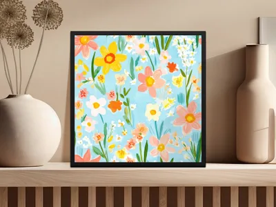 Beautiful Blossoming Floral Art Framed Wall Decor