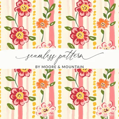 Floral Digital Paper, Vintage Flower Pattern, Seamless Flower Design, Scrapbook Paper, Fabric Design, Digital Download