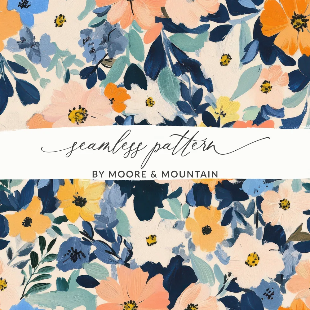 Colorful Seamless Floral Pattern by Moore and Mountain