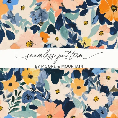 Floral Digital Paper, Watercolor Flowers Pattern, Botanical Design, Seamless Texture, Printable Paper, Scrapbook Paper