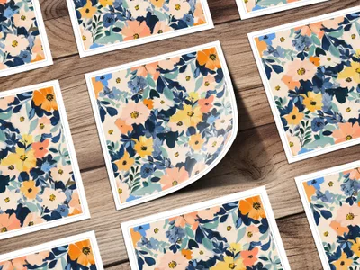 Colorful Bold Floral Pattern Design Print product