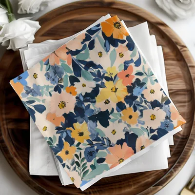 Colorful Floral Patterned Decorative Napkin Set