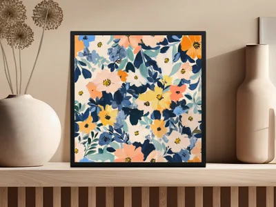 Colorful Floral Art Print Home Decor Wall Art