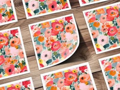 Floral Digital Paper, Watercolor Flowers Pattern, Seamless Flower Digital File, Repeating Flower Pattern, Digital Download, Flower Scrapbook - Moore and Mountain