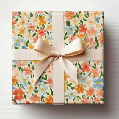 Vibrant Floral Gift Box with Bow for Special Occasions