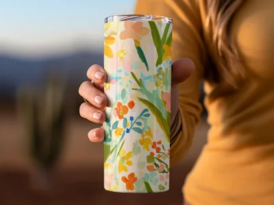 Colorful Floral Pattern Insulated Tumbler for Your Drinks