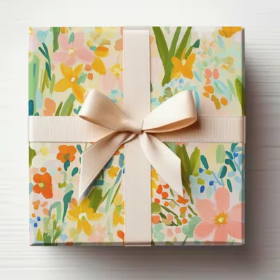 Elegant Floral Gift Box with Ribbon for All Occasions