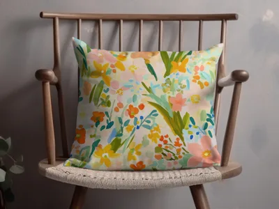 Floral Abstract Design Decorative Throw Pillow