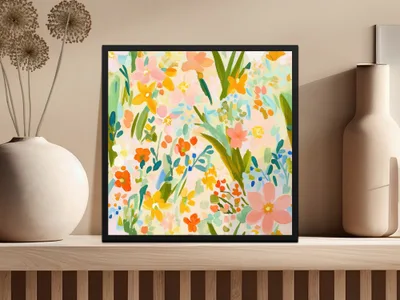 Colorful Floral Artwork Print for Home Decor