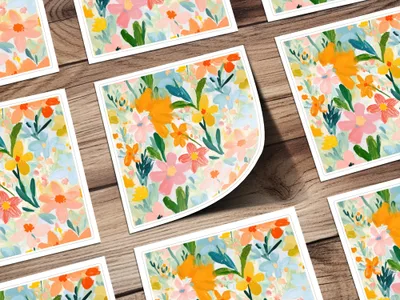 Colorful Floral Pattern Artwork for Home Decoration