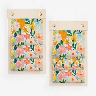 Colorful Floral Patterned Fabric Swatches Textile Sample
