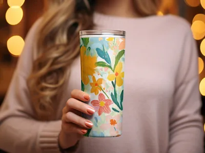 Colorful Floral Patterned Travel Mug for You