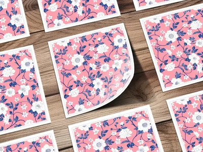 Floral Digital Paper, White Flowers Pattern, Pink Seamless Pattern, Botanical Digital Print, Fabric Design, Scrapbook Paper, Floral Art - Moore and Mountain