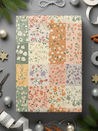 Ditsy Floral Digital Paper,Patchwork Floral Seamless Pattern, Flower Background, Fabric Design, Scrapbooking, Digital Download, Quilting Paper - Moore and Mountain