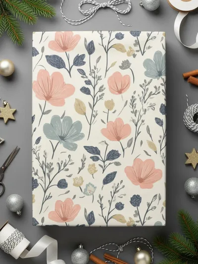 Ditsy Floral Digital Seamless Pattern, Pink and Blue Flowers, Commercial Use, Print on Demand, 12x12 JPEG, Cute Floral Fabric Design - Moore and Mountain
