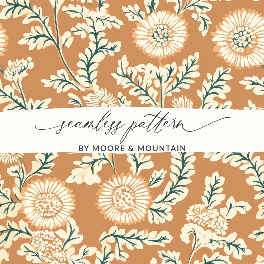 Floral Flourish Indian Motif Seamless Pattern Design - Moore and Mountain