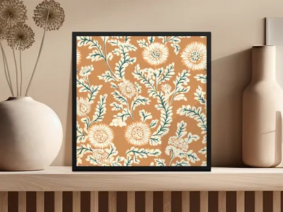 Floral Flourish Indian Motif Seamless Pattern Design - Moore and Mountain