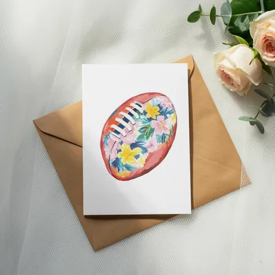Floral Football PNG Sublimation Design, Watercolor Game Day Clipart, Preppy Coquette Sports Graphic, Football Mom Digital Download PNG