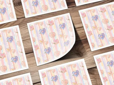 Floral Heart Digital Seamless Pattern, Pastel Colors Digital Paper Pack, Romantic Heart Backgrounds, Repeating Heart Print Digital - Moore and Mountain