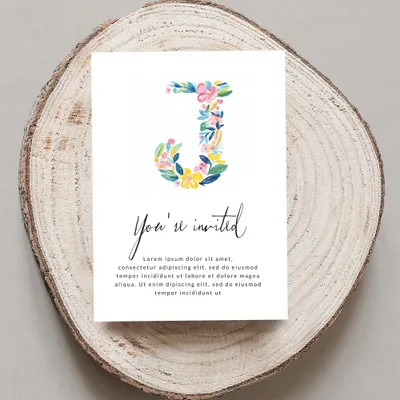 Floral J Watercolor Clipart, Vibrant Preppy Letter J PNG Digital Download, Hand Painted Boutique Graphic, Commercial Use, Instant Art