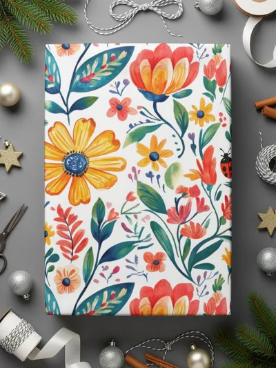 Floral Meadow with Ladybugs and Plants Digital Download | Nature - inspired Art Print - Moore and Mountain